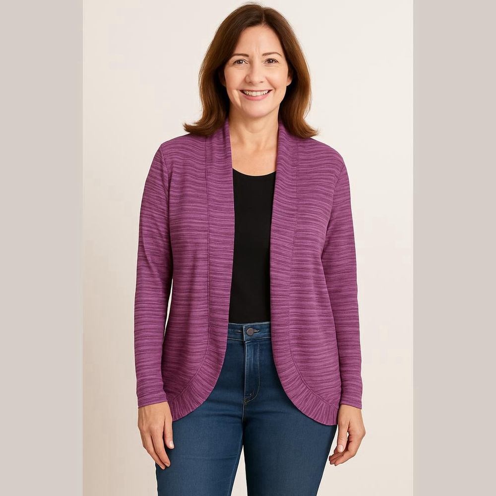 Melli & Mia Rayon Cardigan - M - Magenta Stripe